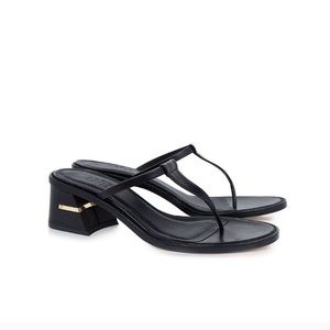 Tibi navy block heel thong sandal in GUC